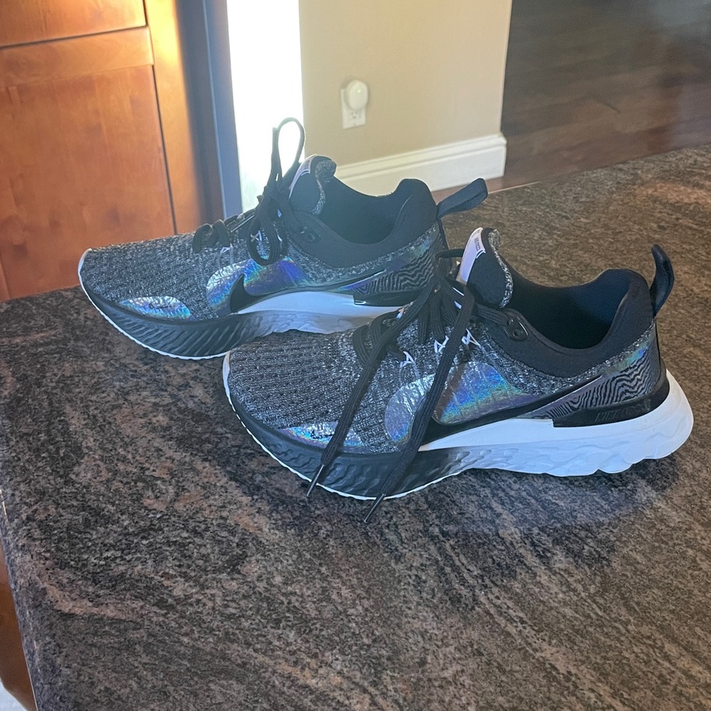 Nike Black and Iridescent Running Shoes